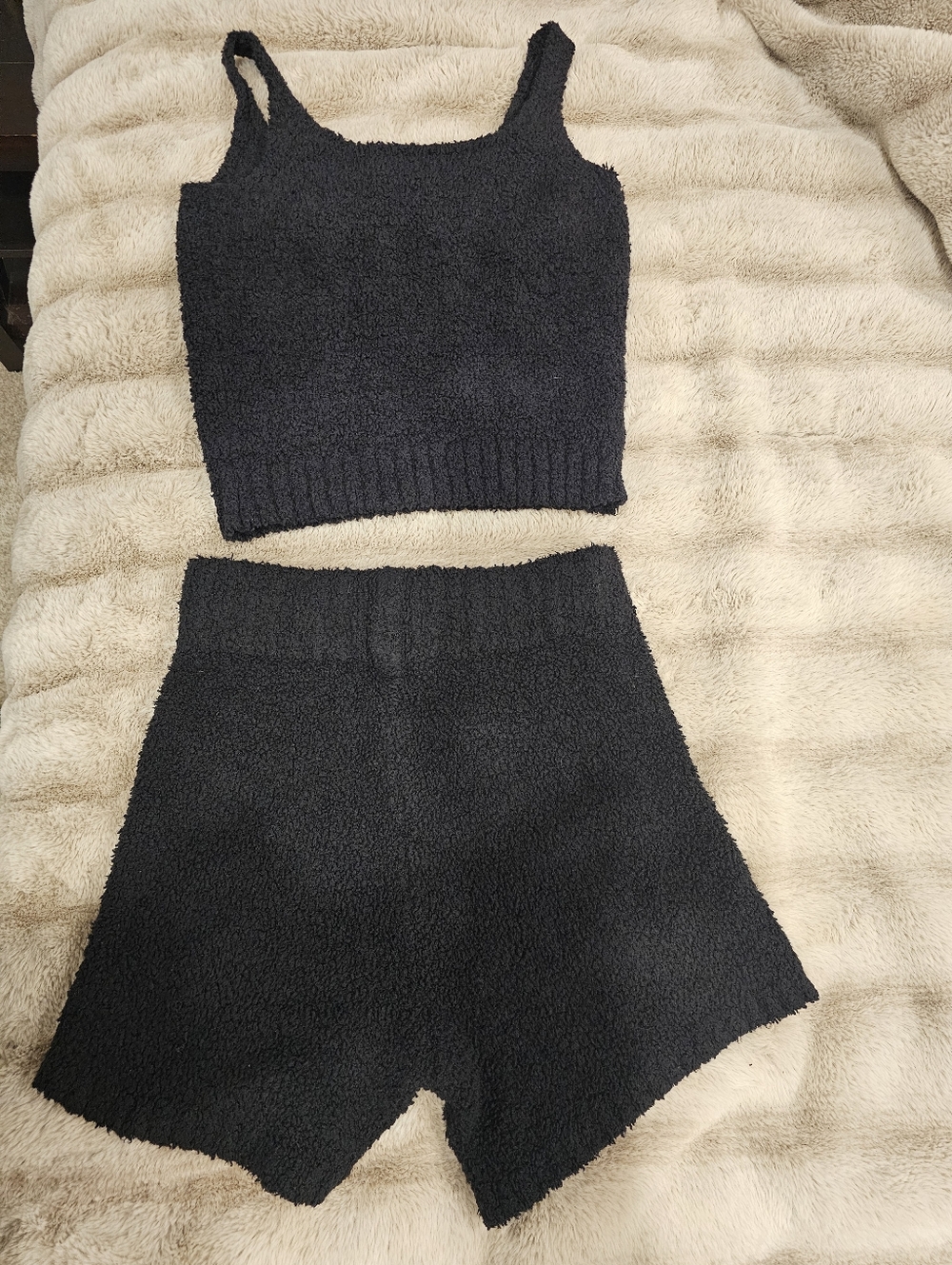 SKIMS Cozy Black Women's 2-piece Knit Lounge Set